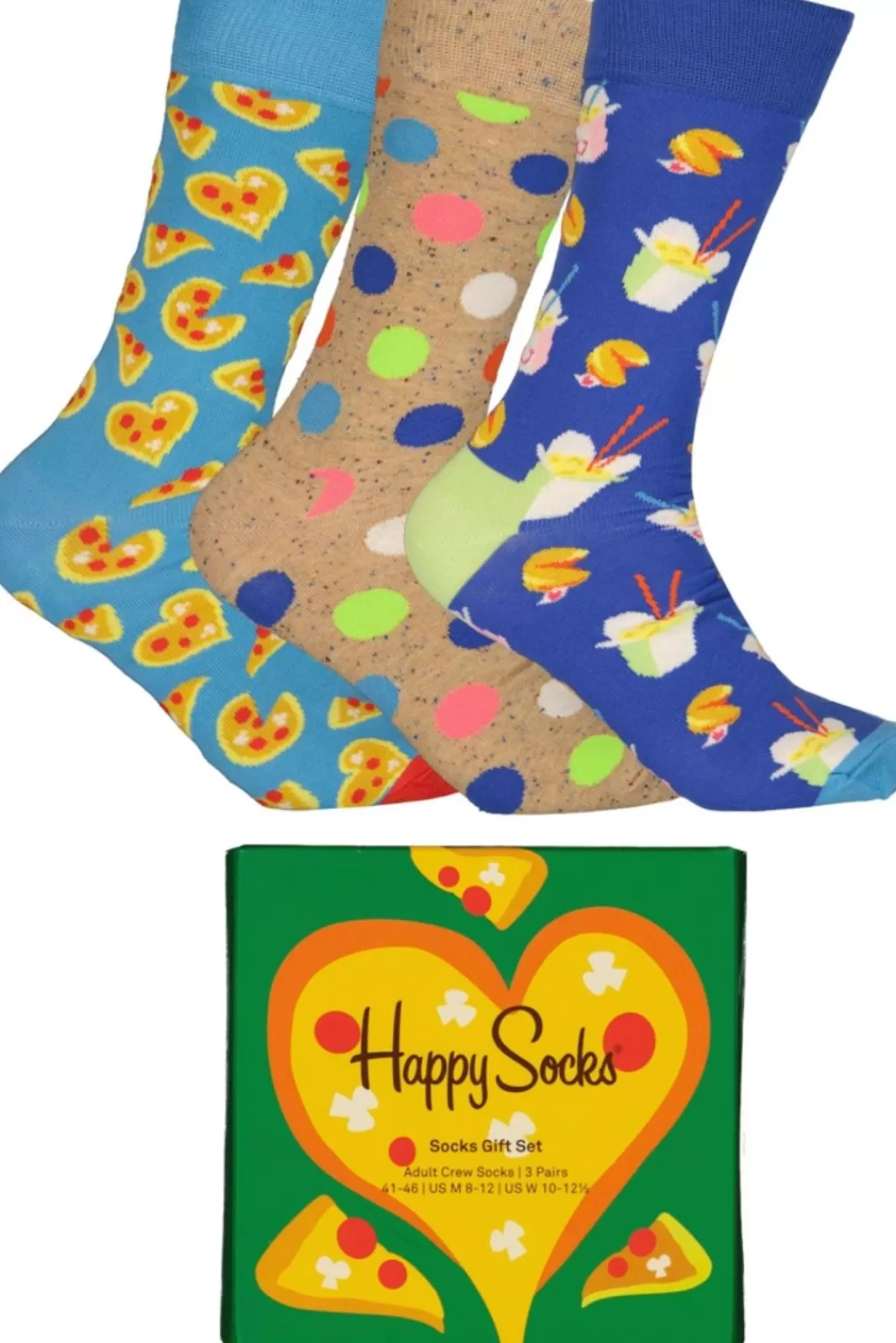 Strumpor>HAPPY SOCKS 3-Pack Pizza Love Socks Gift Set