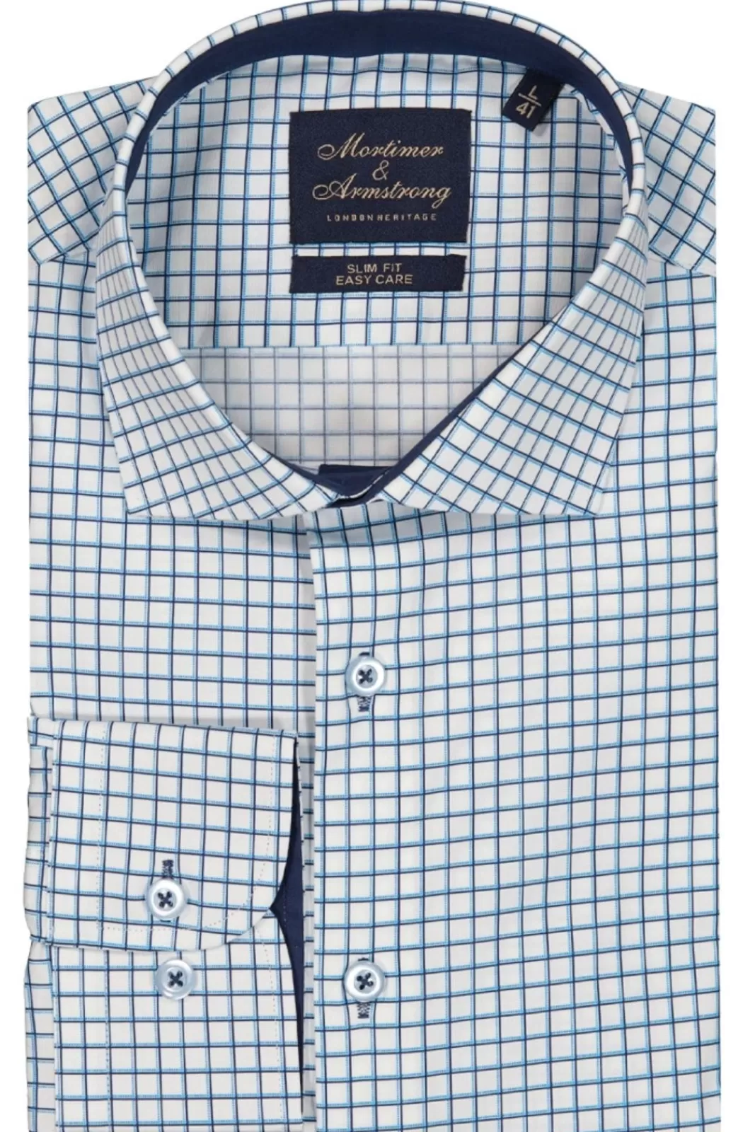 Shop Mortimer&Armstrong Checked Shirt Slim Fit