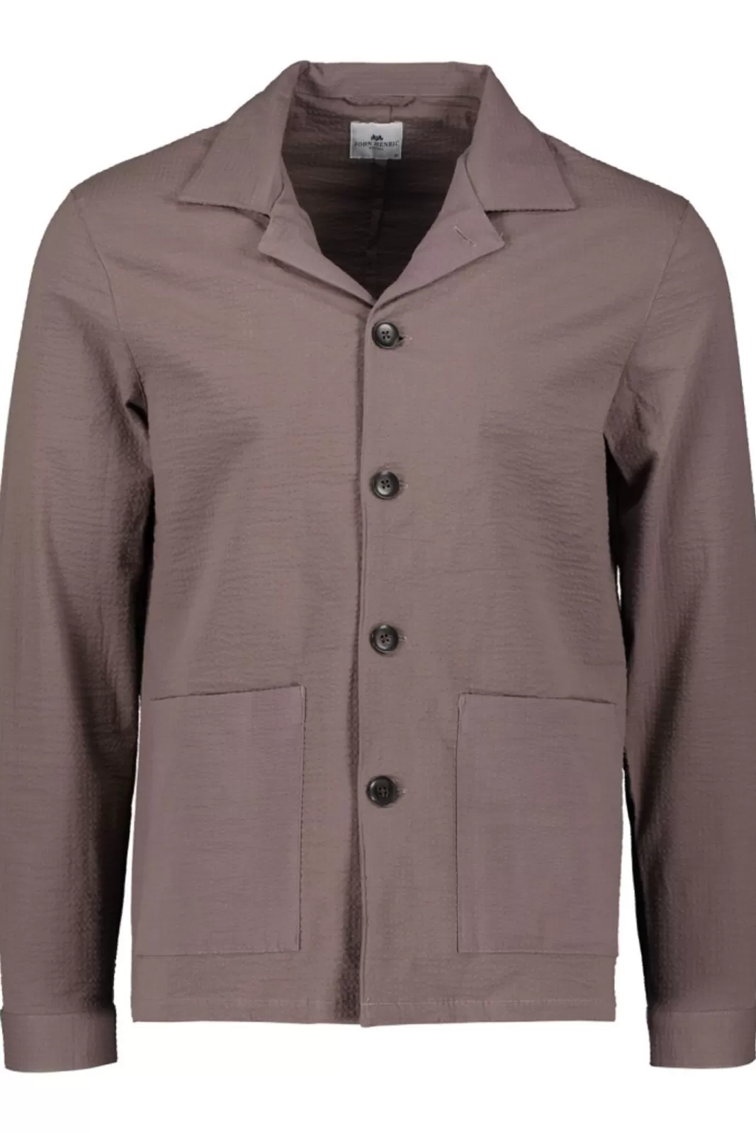 Shop JOHN HENRIC Seersucker Shirt Jacket