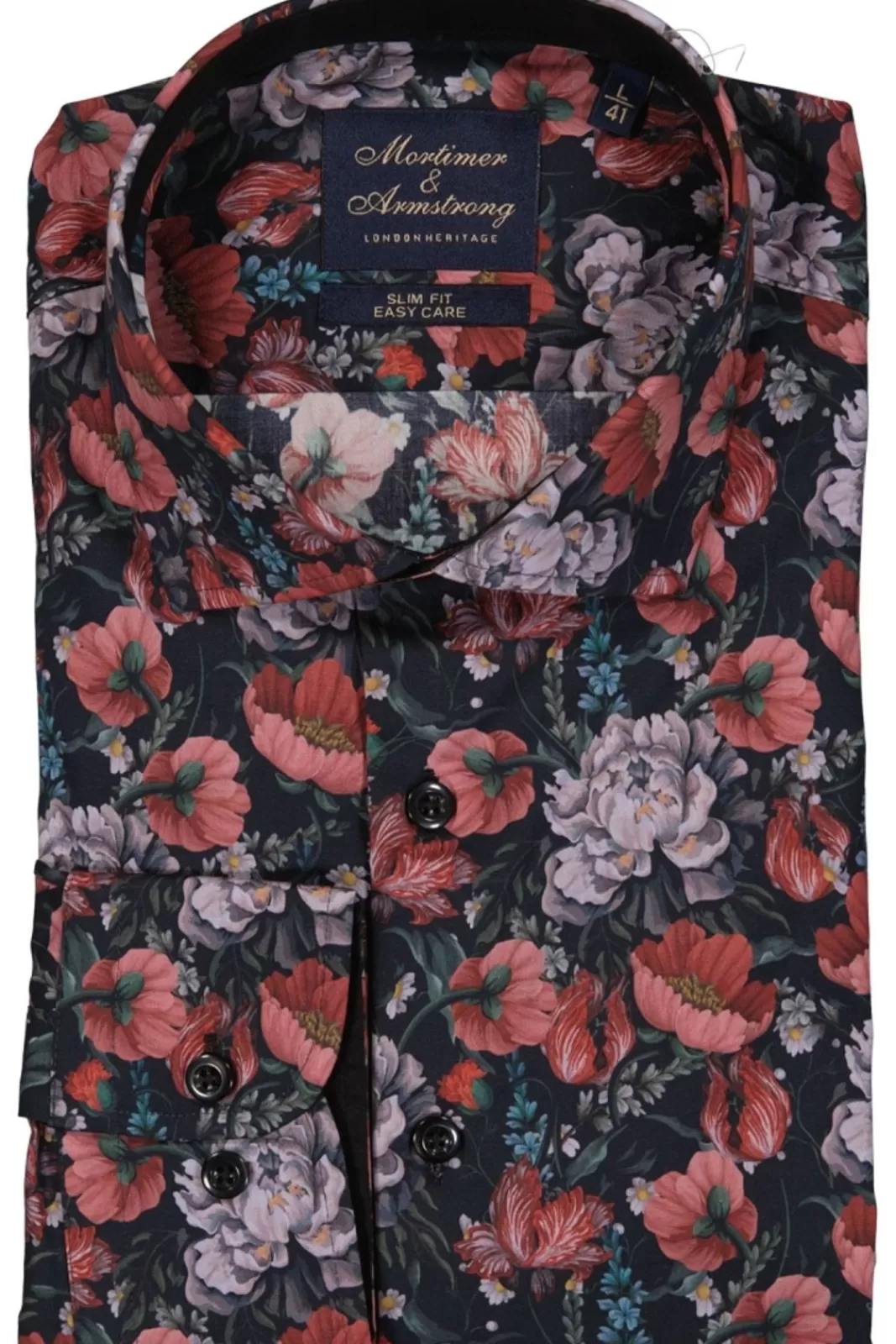 Sale Mortimer&Armstrong Shirt With Big Flowers Slim Fit