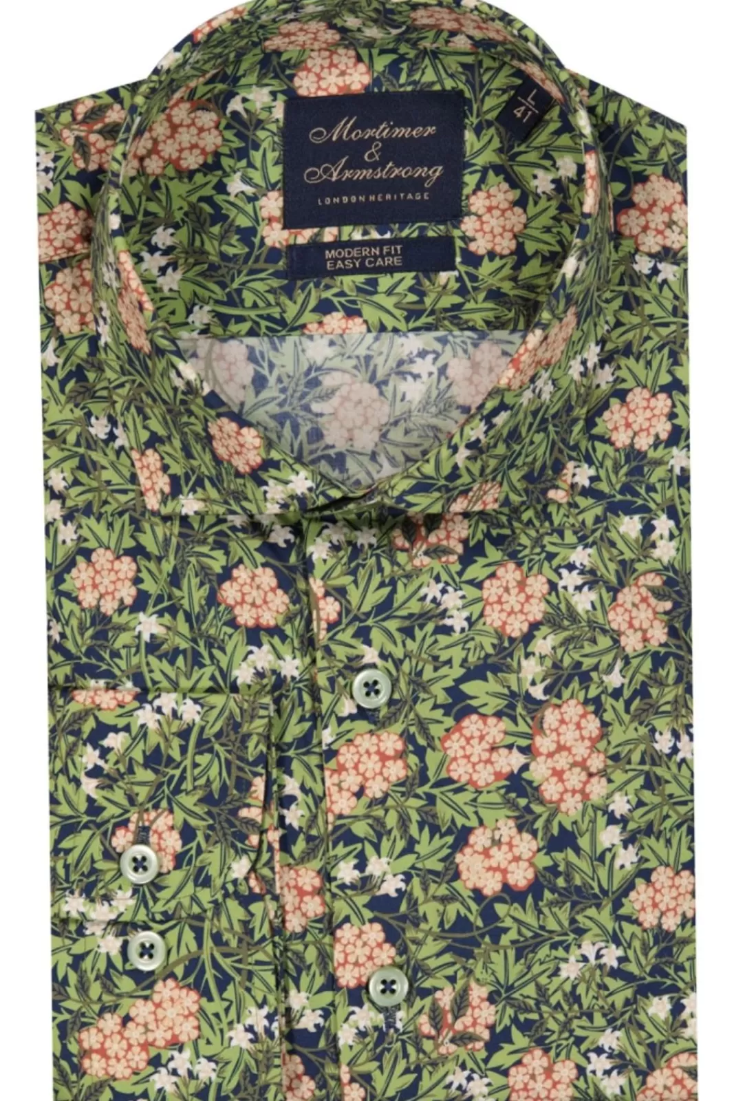 Flash Sale Mortimer&Armstrong Shirt With Flower Dessin Modern Fit