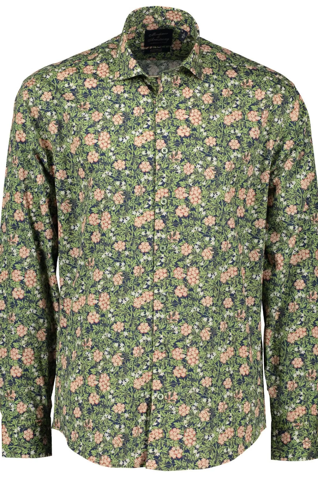 Flash Sale Mortimer&Armstrong Shirt With Flower Dessin Modern Fit