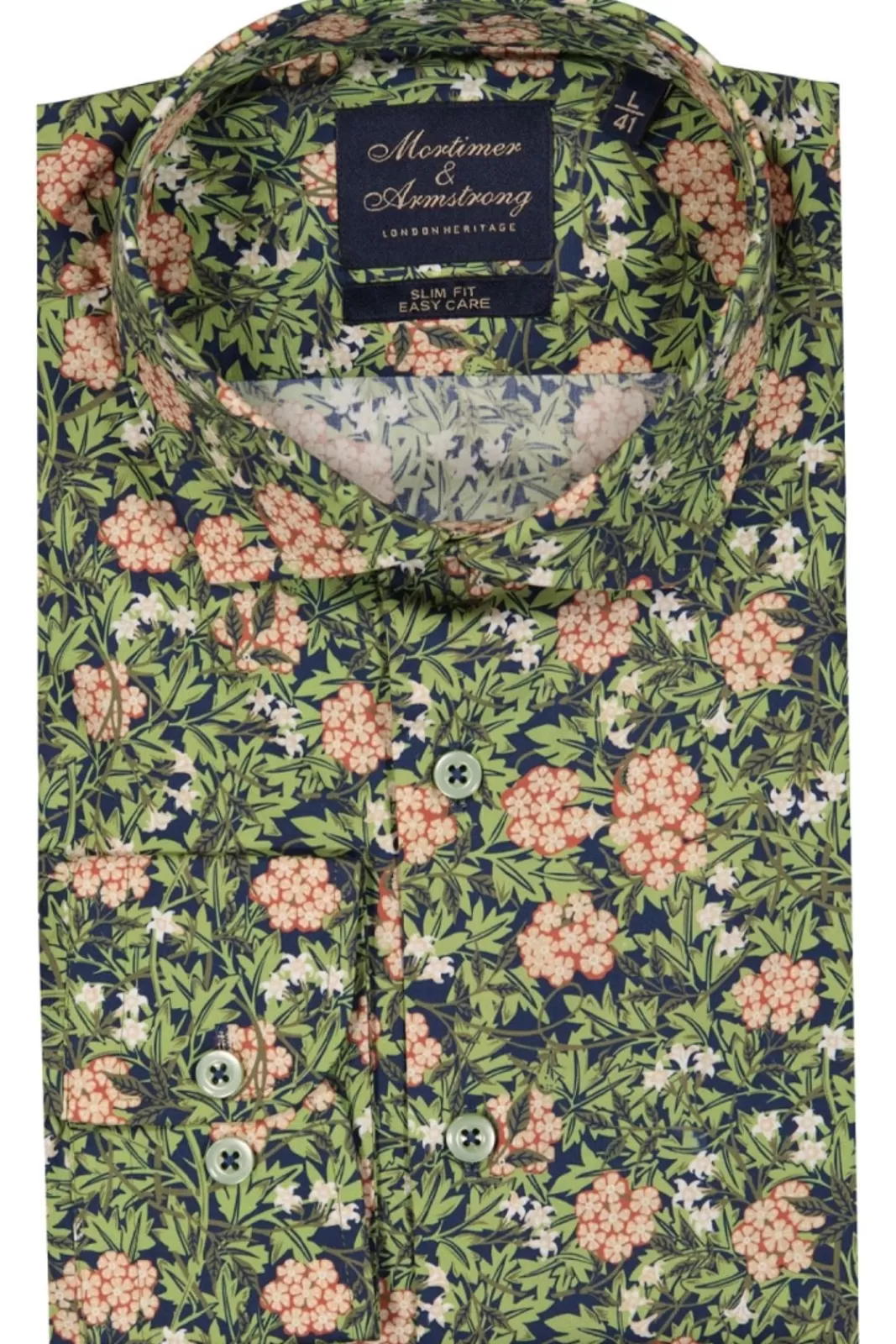 Outlet Mortimer&Armstrong Shirt With Flower Dessin Slim Fit