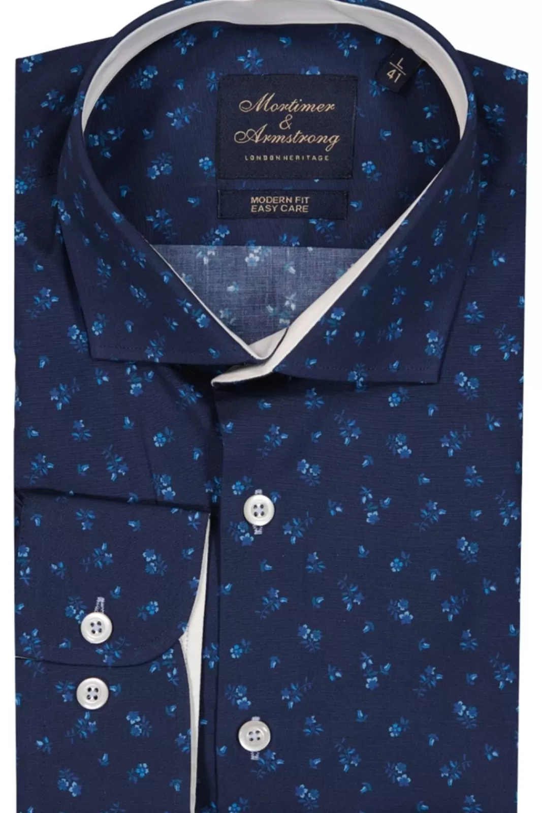 New Mortimer&Armstrong Shirt With Little Flowers Modern Fit