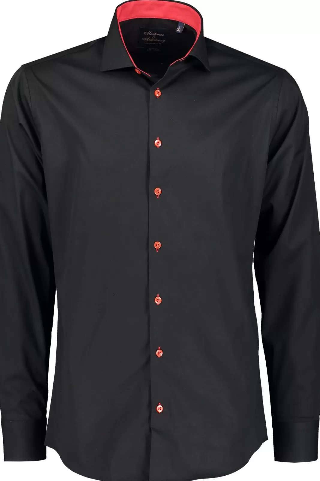 Cheap Mortimer&Armstrong Uni Shirt Black With Red Details Slim Fit