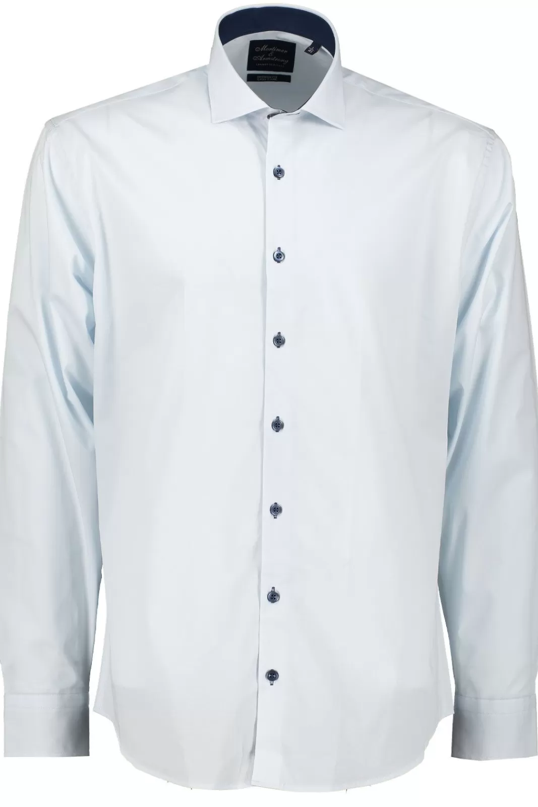 Clearance Mortimer&Armstrong Uni Shirt Blue With Navy Details Modern Fit