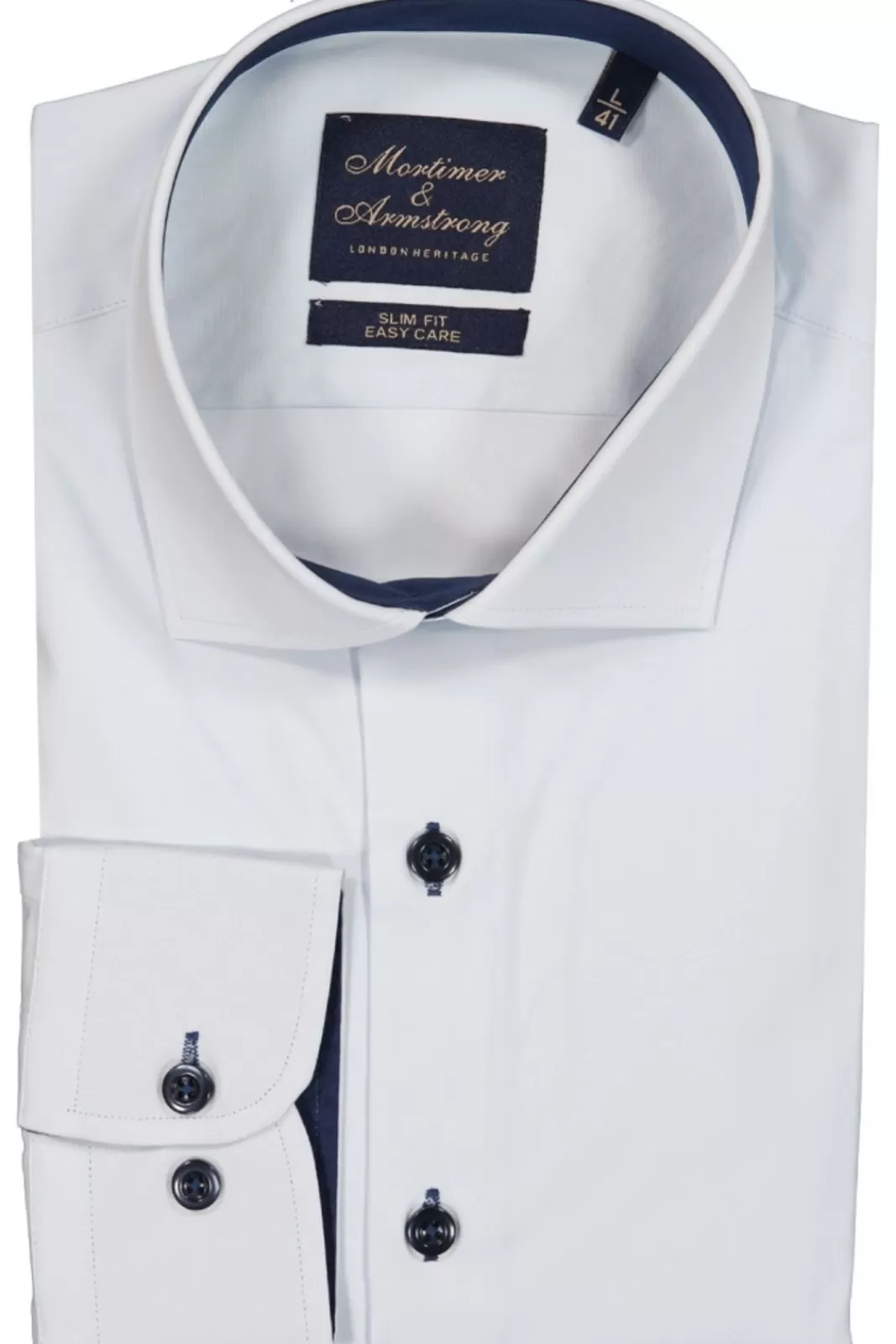 New Mortimer&Armstrong Uni Shirt Blue With Navy Details Slim Fit