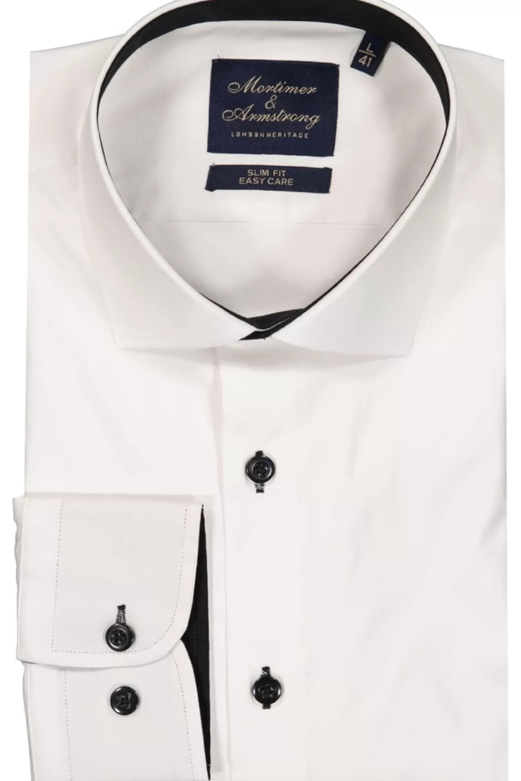 Best Mortimer&Armstrong Uni Shirt White With Black Details Slim Fit