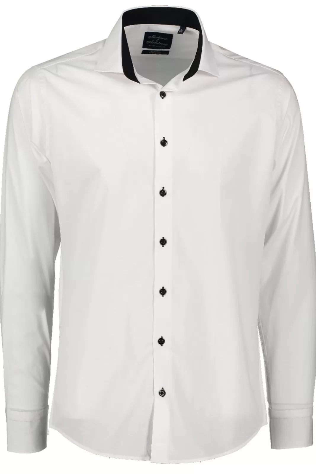 Best Mortimer&Armstrong Uni Shirt White With Black Details Slim Fit