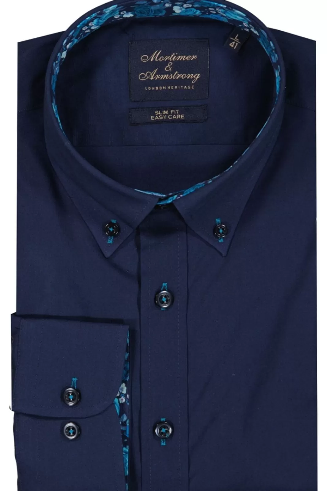 Flash Sale Mortimer&Armstrong Uni Shirt With Big Roses Details Slim Fit