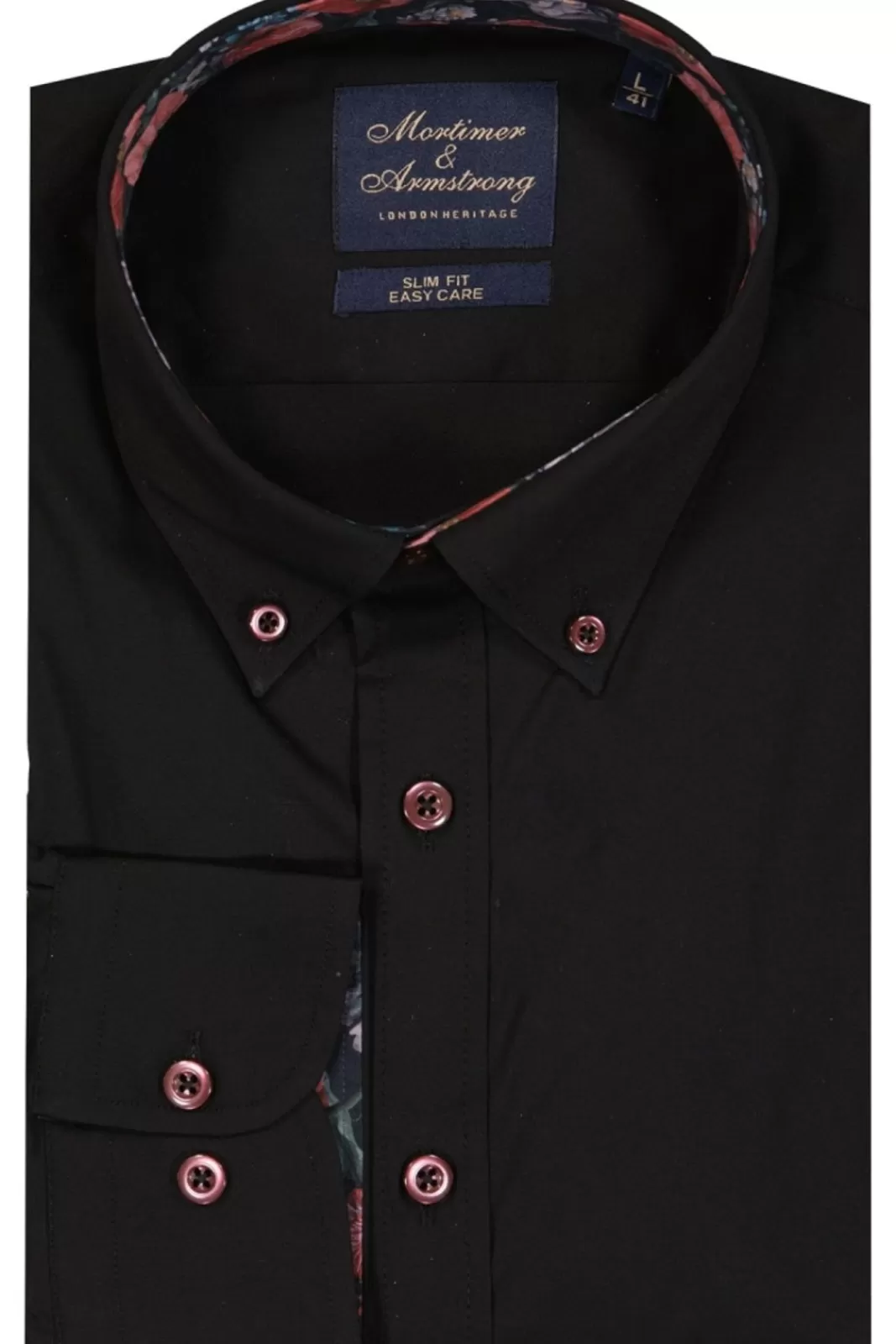 Shop Mortimer&Armstrong Uni Shirt With Flower Details Slim Fit